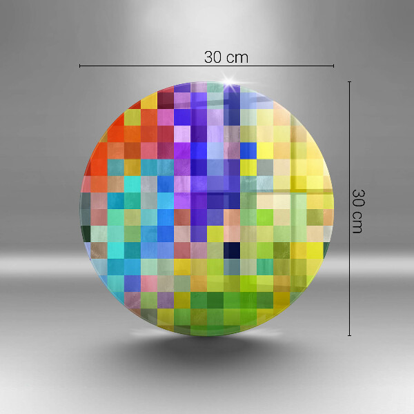 Üveg vágódeszka Színes pixel négyzetek