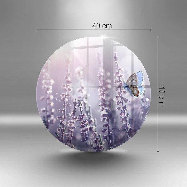 Üveg vágódeszka Vadvirágok és a pillangó