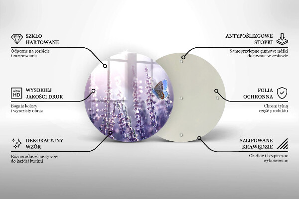 Üveg vágódeszka Vadvirágok és a pillangó