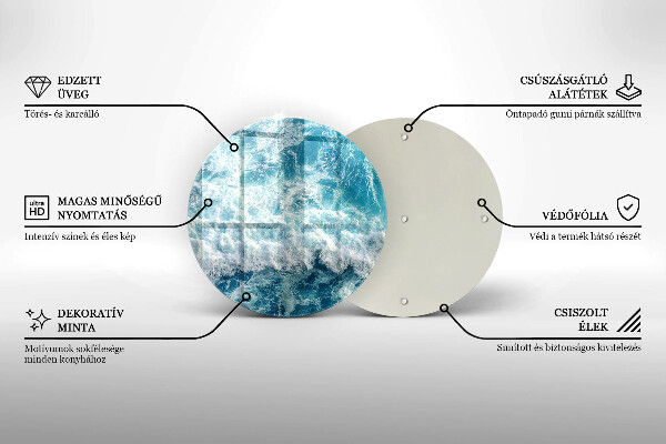 Üveg vágódeszka Tenger víz hullámai