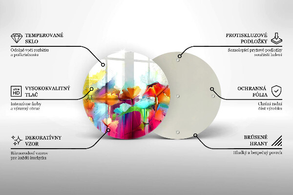 Üveg vágódeszka Festett virágok