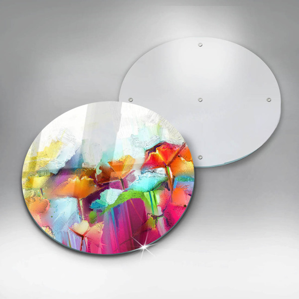 Üveg vágódeszka Festett virágok