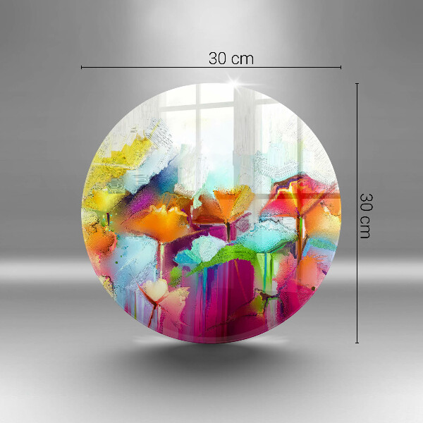 Üveg vágódeszka Festett virágok