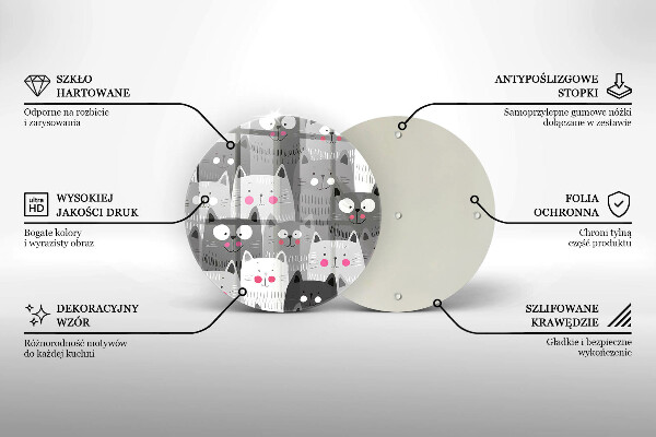 Üveg vágódeszka Macskák illusztráció