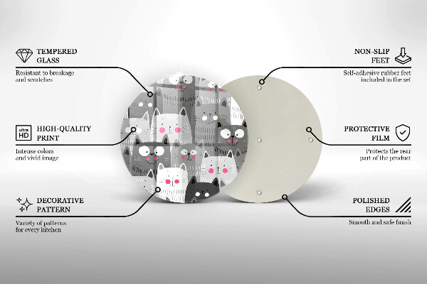 Üveg vágódeszka Macskák illusztráció