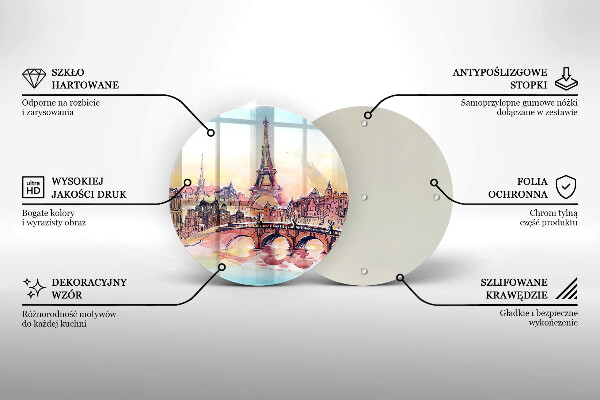 Üveg vágódeszka Párizs Eiffel-torony tája