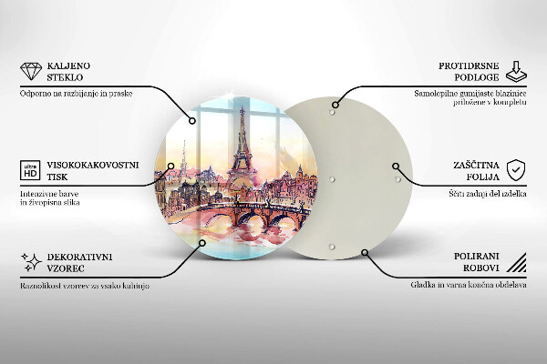 Üveg vágódeszka Párizs Eiffel-torony tája