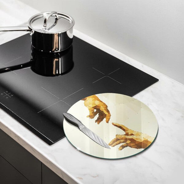 Üveg vágódeszka Ádám kezeinek teremtése