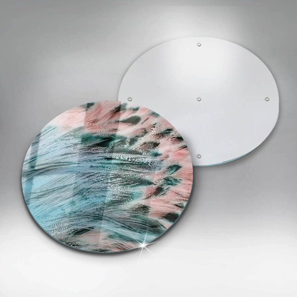 Üveg vágódeszka Boho madártollak