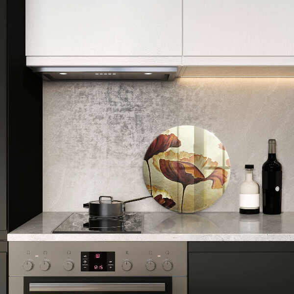 Üveg vágódeszka Festett boho virágok