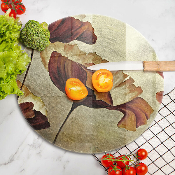 Üveg vágódeszka Festett boho virágok