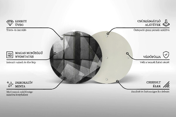 Üveg vágódeszka Geometriai absztrakció