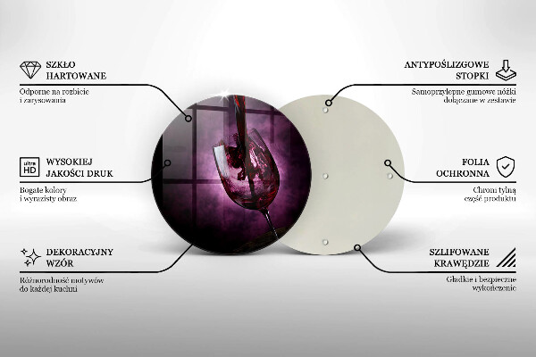 Üveg vágódeszka Egy pohár bor