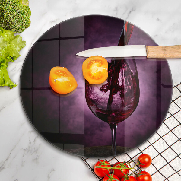 Üveg vágódeszka Egy pohár bor