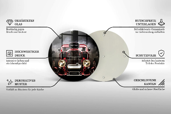 Üveg vágódeszka Régi autó
