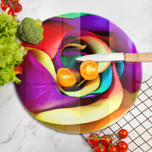 Üveg vágódeszka Színes rózsaszirom