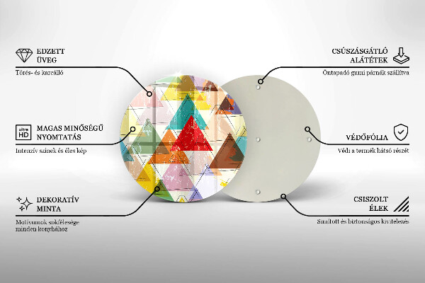 Üveg vágódeszka Festett háromszögek