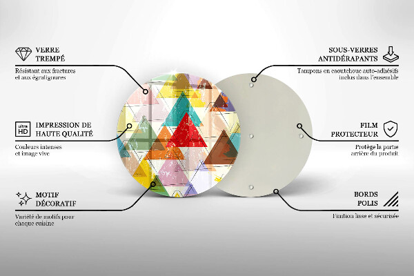 Üveg vágódeszka Festett háromszögek