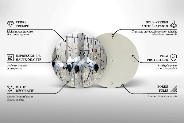 Üveg vágódeszka Japán daruk