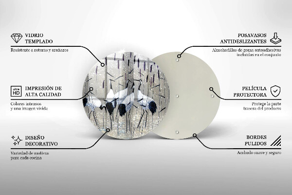 Üveg vágódeszka Japán daruk