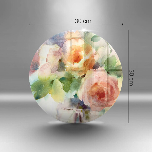 Üveg vágódeszka Festett virágok