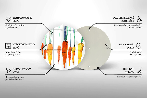 Üveg vágódeszka Sárgarépa illusztráció