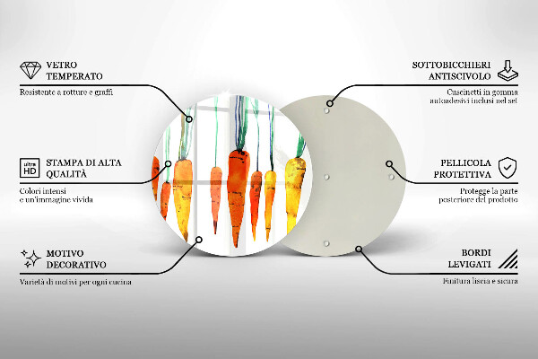 Üveg vágódeszka Sárgarépa illusztráció