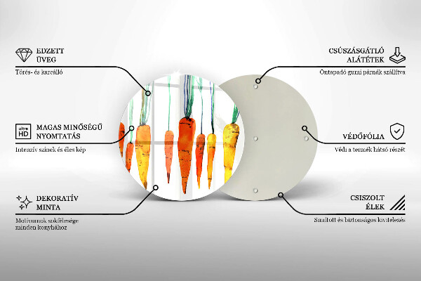Üveg vágódeszka Sárgarépa illusztráció