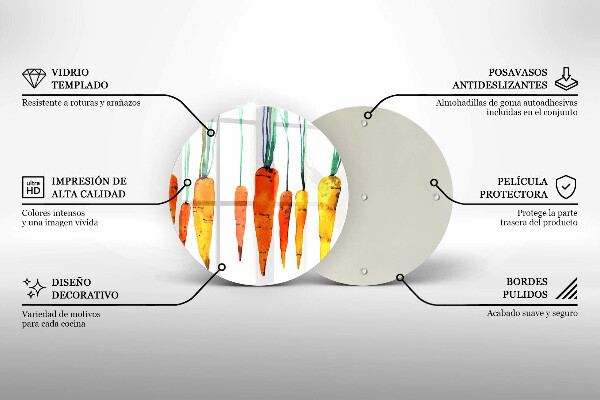 Üveg vágódeszka Sárgarépa illusztráció
