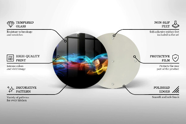 Üveg vágódeszka Színes füst