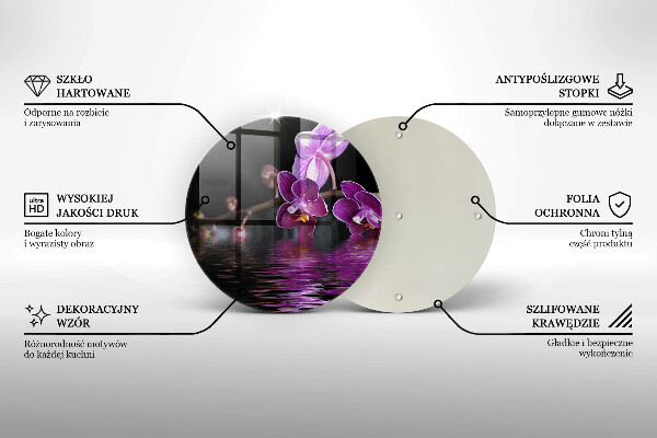 Üveg vágódeszka Orchidea zen víz