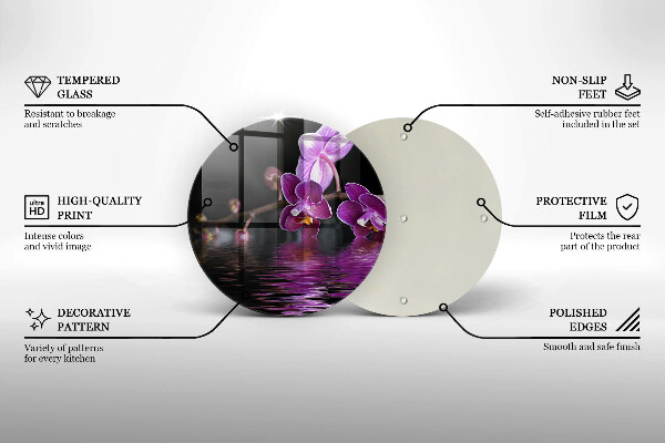 Üveg vágódeszka Orchidea zen víz