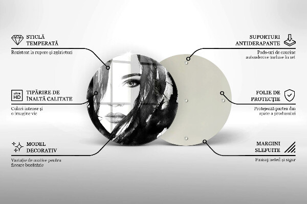 Üveg vágódeszka Női arc