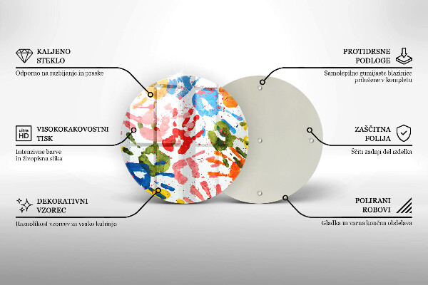 Üveg vágódeszka Gyermek kezek nyomai