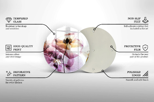 Üveg vágódeszka Finom virágok