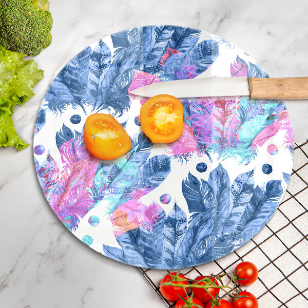 Üveg vágódeszka Tollak boho illusztráció