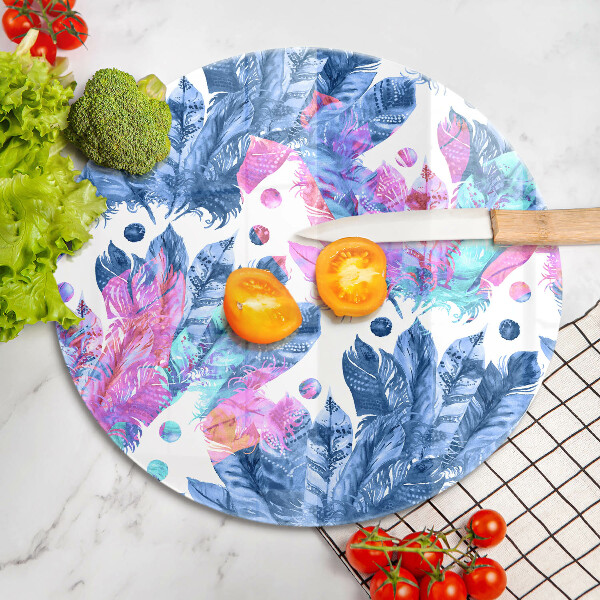 Üveg vágódeszka Tollak boho illusztráció