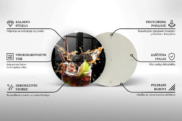 Üveg vágódeszka Igyál jéggel