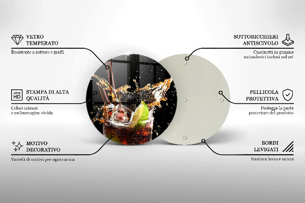 Üveg vágódeszka Igyál jéggel