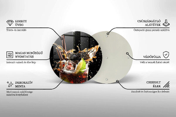 Üveg vágódeszka Igyál jéggel