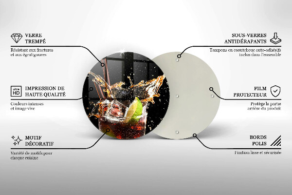 Üveg vágódeszka Igyál jéggel