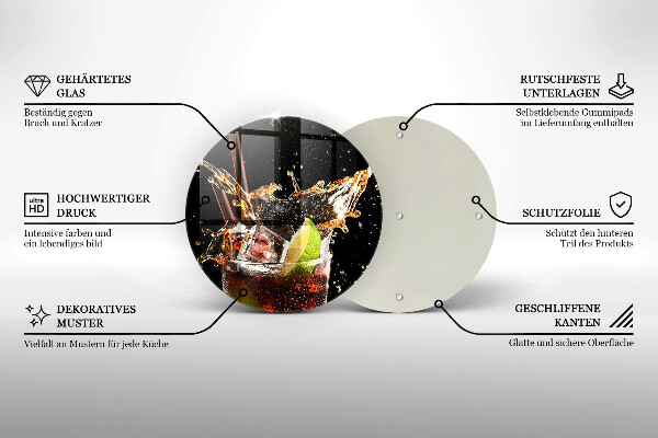 Üveg vágódeszka Igyál jéggel