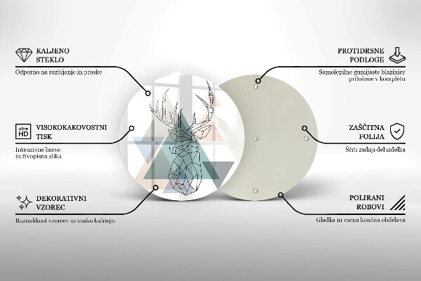 Üveg vágódeszka Absztrakt szarvas