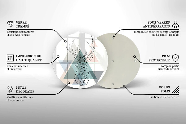 Üveg vágódeszka Absztrakt szarvas