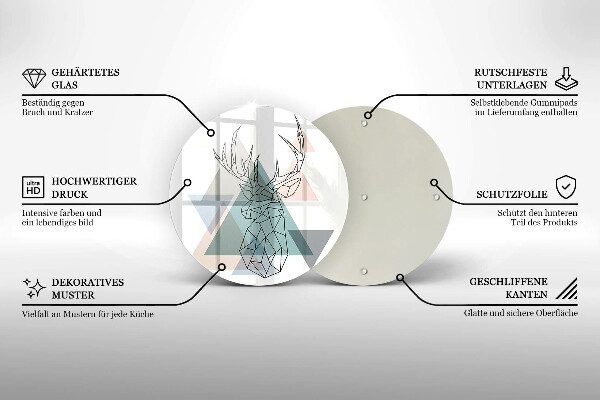 Üveg vágódeszka Absztrakt szarvas