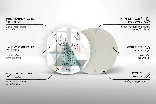 Üveg vágódeszka Absztrakt szarvas