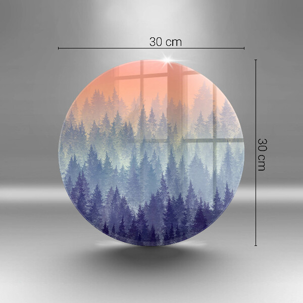 Üveg vágódeszka Erdő naplementekor