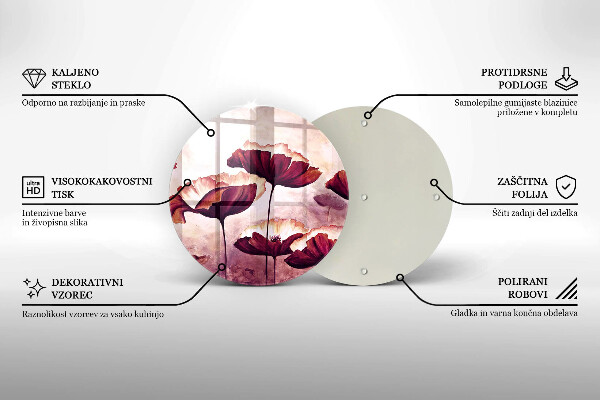 Üveg vágódeszka Virágfestés