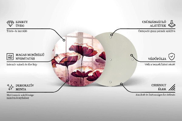 Üveg vágódeszka Virágfestés