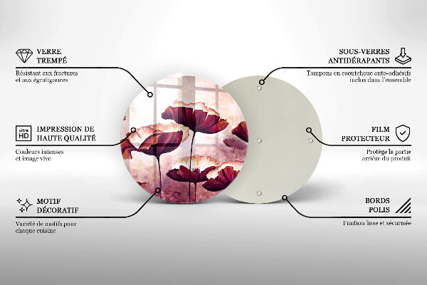 Üveg vágódeszka Virágfestés